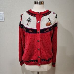 Vintage Woolrich Cardigan Sweater Fall Football Back to School Turkey size XL
